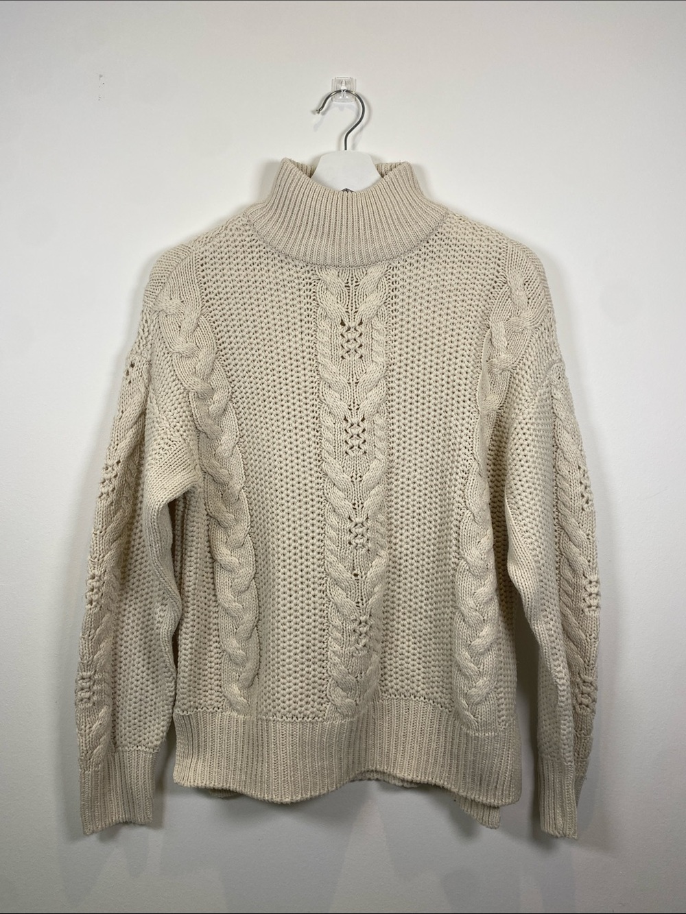 Vero Moda XS Cream Cable Knit Turtleneck